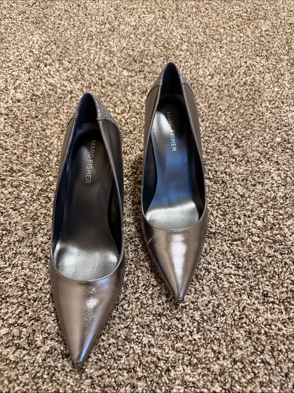 Marc Fisher Metallic Bronze Pointed Toe Pumps